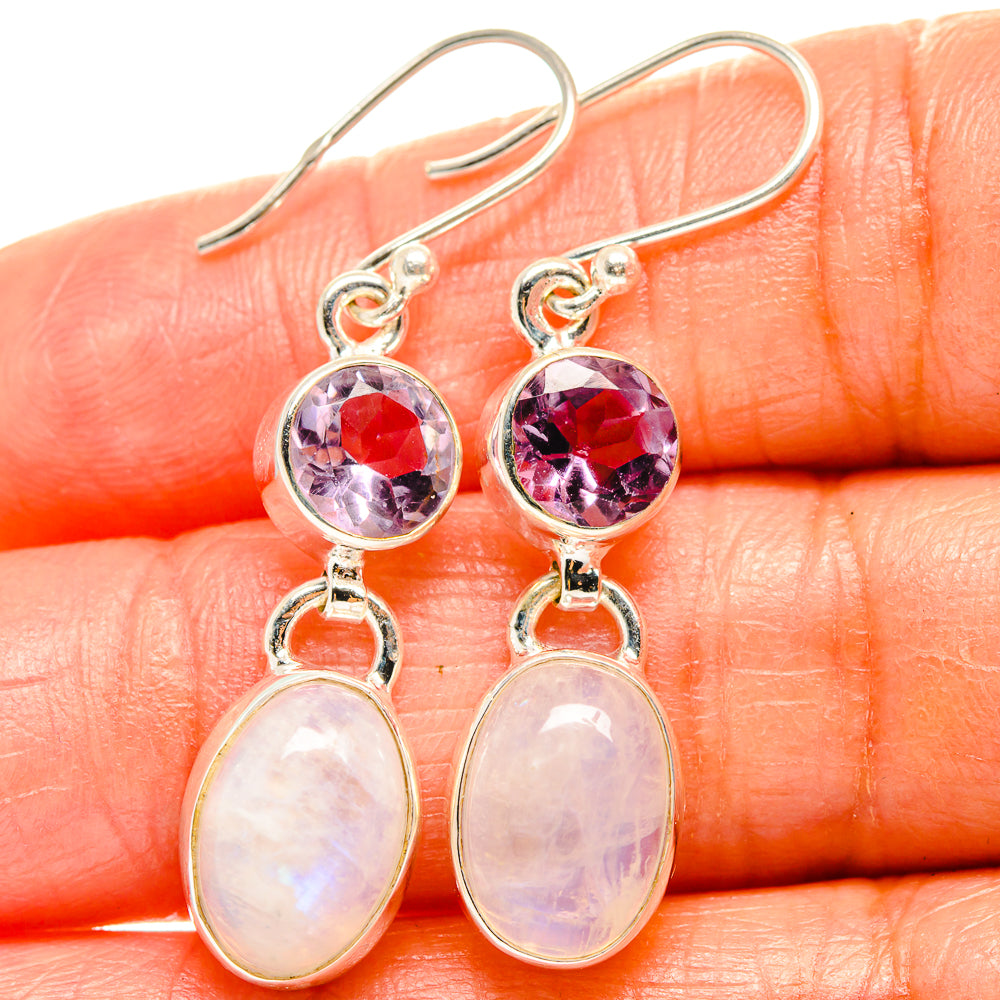 Rainbow Moonstone Earrings handcrafted by Ana Silver Co - EARR425148