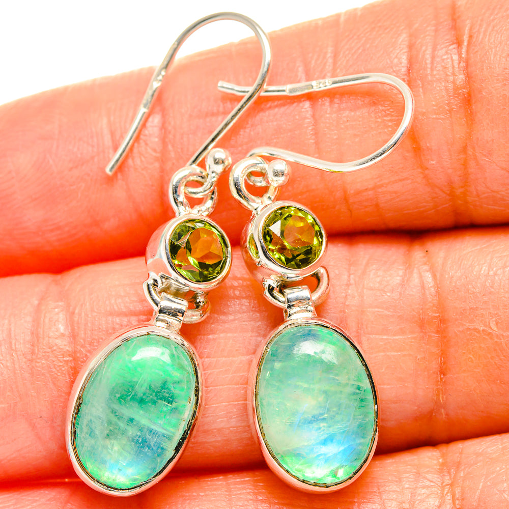 Green Moonstone Earrings handcrafted by Ana Silver Co - EARR425162