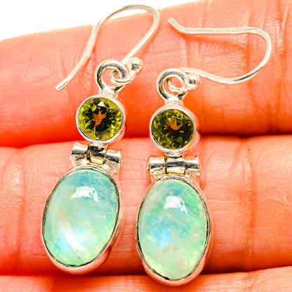Green Moonstone Earrings handcrafted by Ana Silver Co - EARR425166