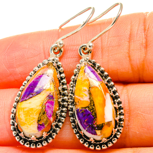 Spiny Oyster Turquoise Earrings handcrafted by Ana Silver Co - EARR425171