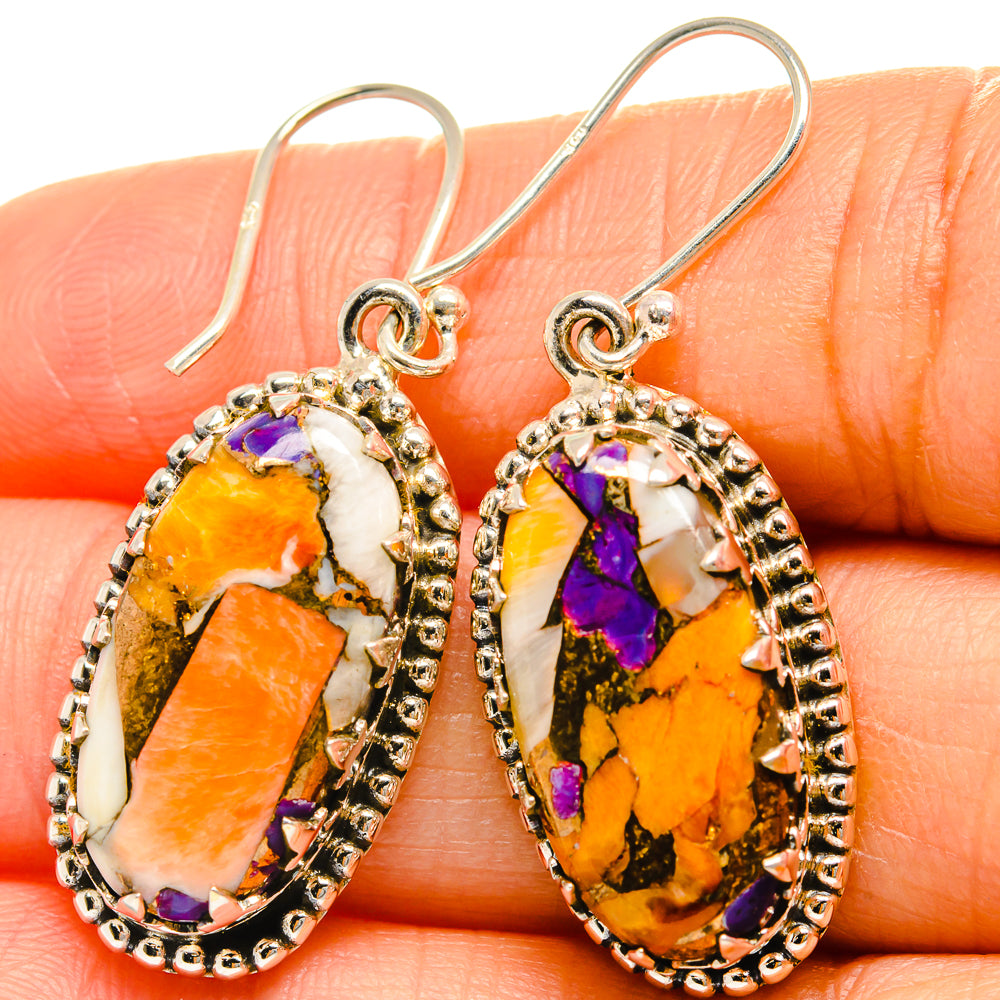 Spiny Oyster Turquoise Earrings handcrafted by Ana Silver Co - EARR425175