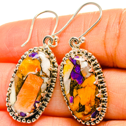 Spiny Oyster Turquoise Earrings handcrafted by Ana Silver Co - EARR425175