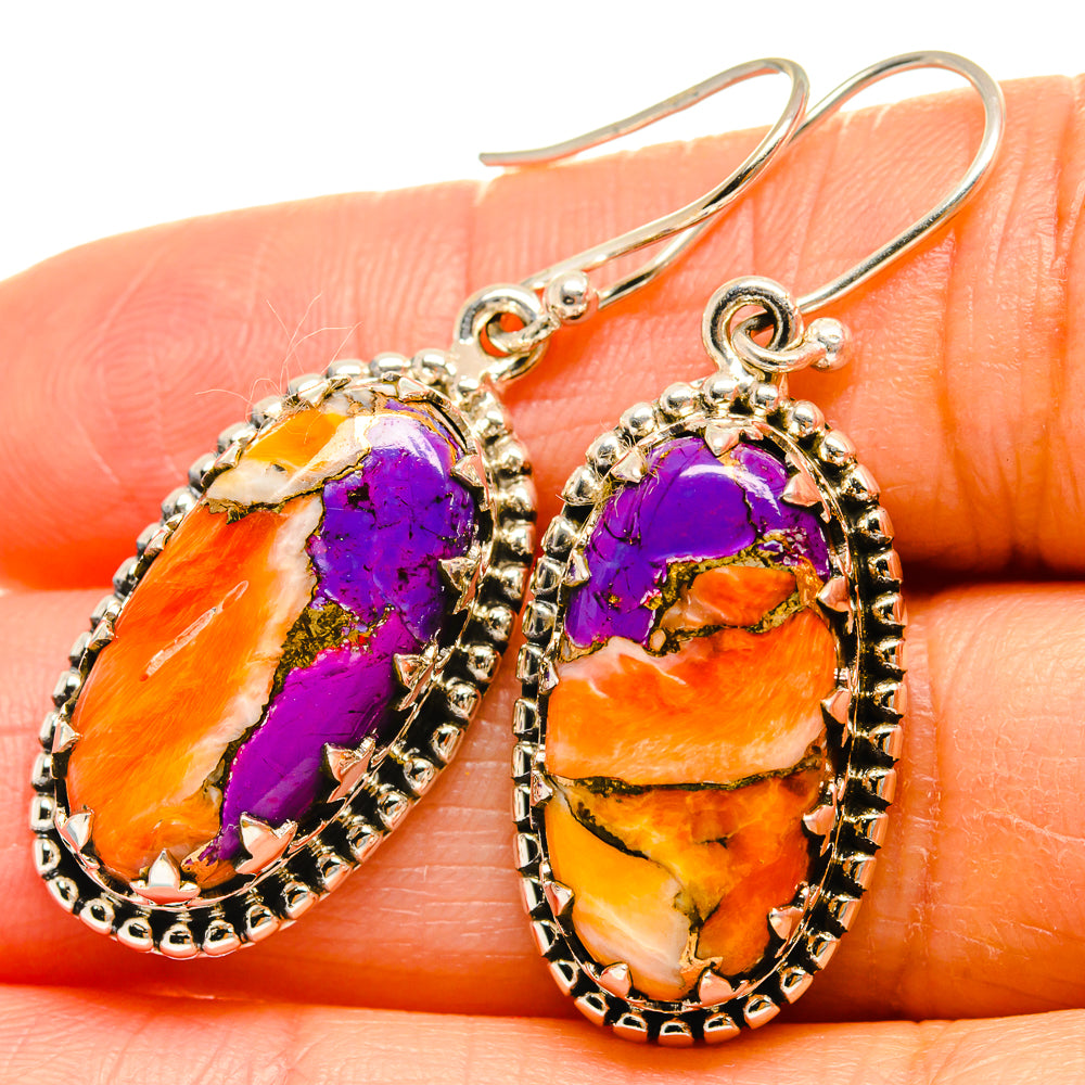 Spiny Oyster Turquoise Earrings handcrafted by Ana Silver Co - EARR425177