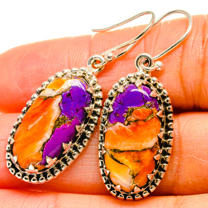 Spiny Oyster Turquoise Earrings handcrafted by Ana Silver Co - EARR425177