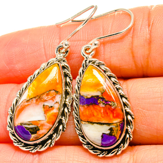 Spiny Oyster Turquoise Earrings handcrafted by Ana Silver Co - EARR425179