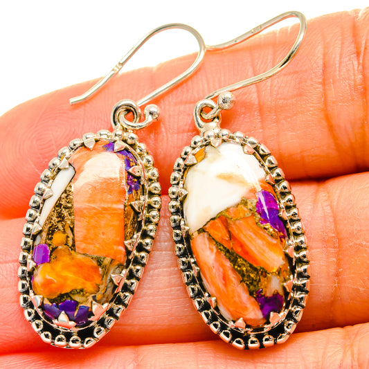 Spiny Oyster Turquoise Earrings handcrafted by Ana Silver Co - EARR425186