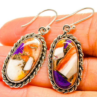 Spiny Oyster Turquoise Earrings handcrafted by Ana Silver Co - EARR425193