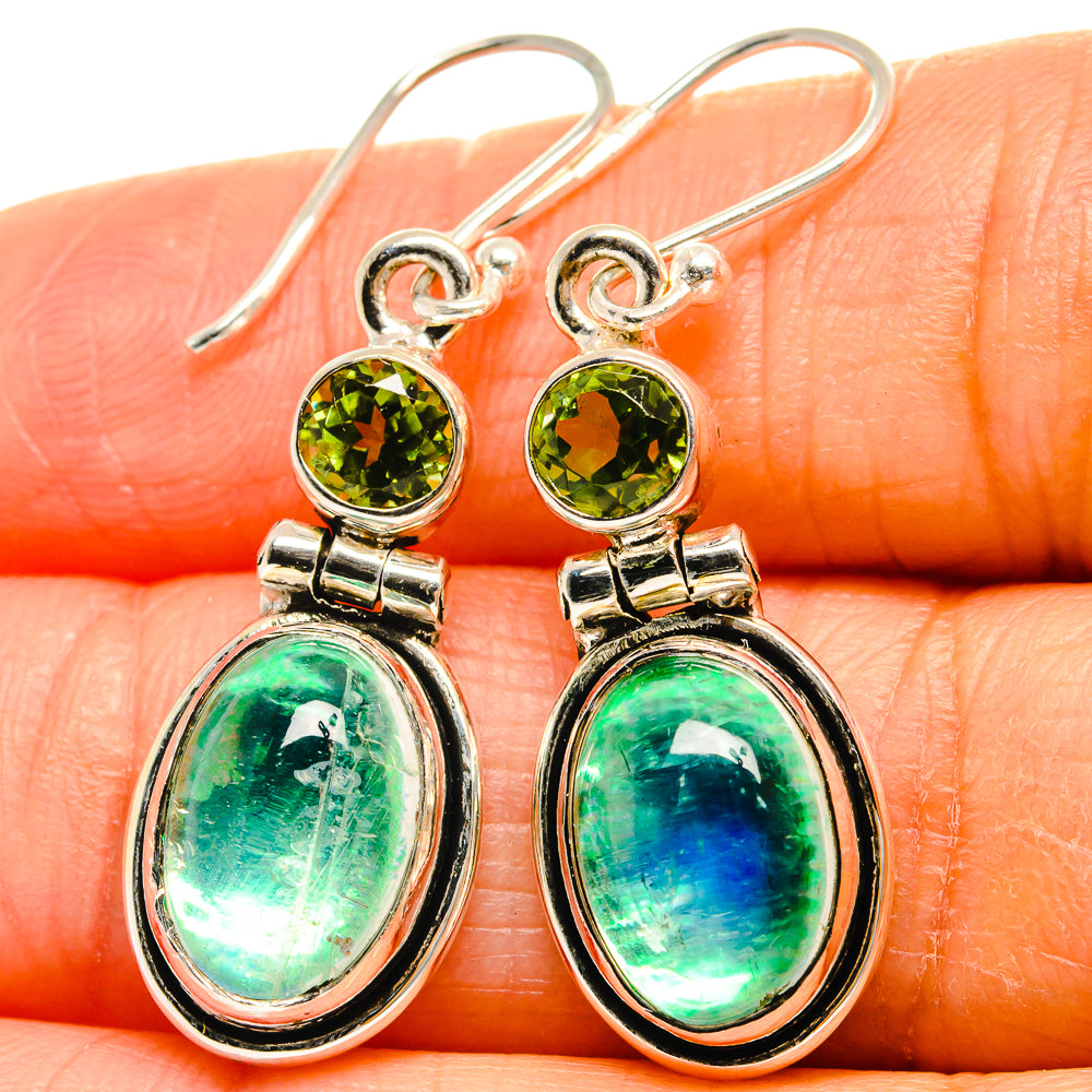Green Moonstone Earrings handcrafted by Ana Silver Co - EARR425194