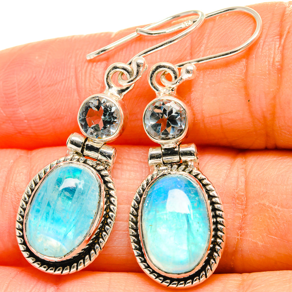 Rainbow Moonstone Earrings handcrafted by Ana Silver Co - EARR425195