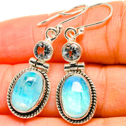 Rainbow Moonstone Earrings handcrafted by Ana Silver Co - EARR425195