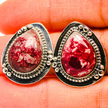 Thulite Earrings handcrafted by Ana Silver Co - EARR425203
