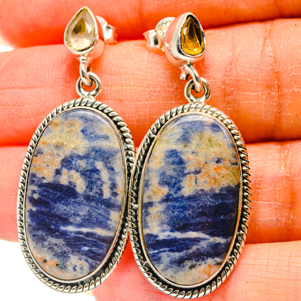 Sodalite Earrings handcrafted by Ana Silver Co - EARR425207