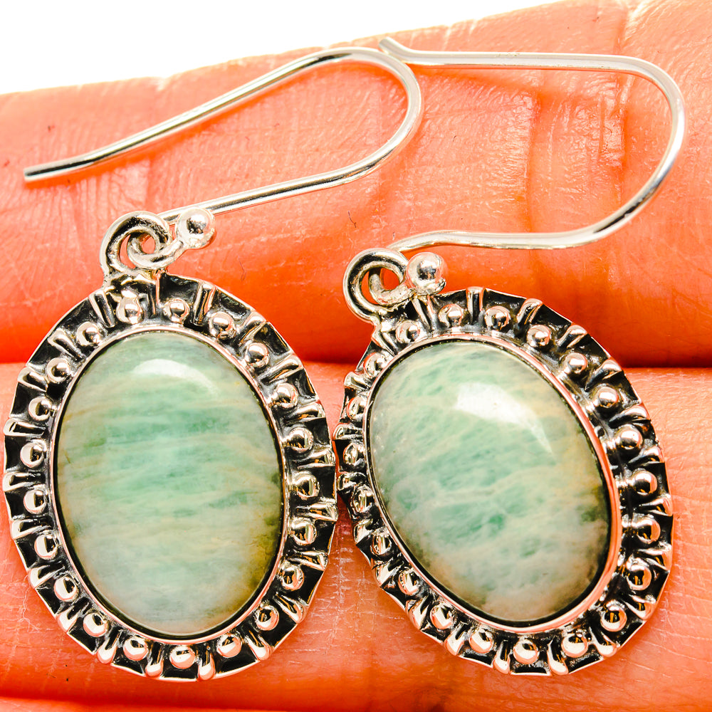 Amazonite Earrings handcrafted by Ana Silver Co - EARR425209