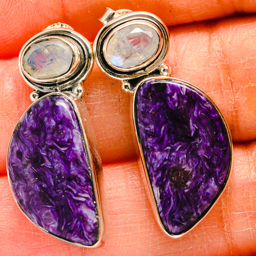 Charoite Earrings handcrafted by Ana Silver Co - EARR425210