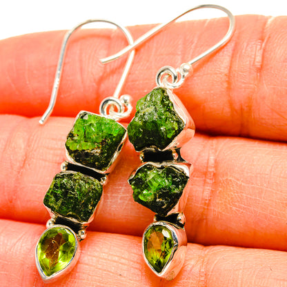 Chrome Diopside Earrings handcrafted by Ana Silver Co - EARR425214
