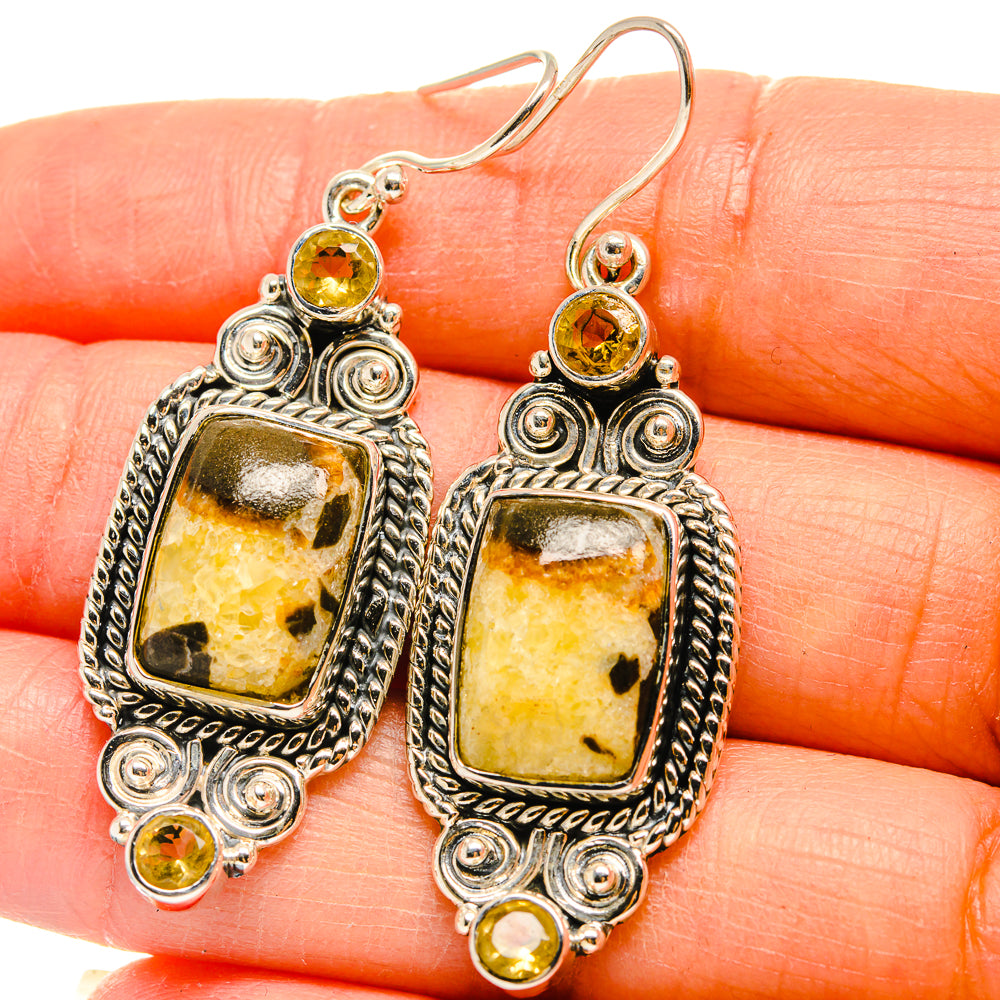 Septarian Nodule Earrings handcrafted by Ana Silver Co - EARR425217