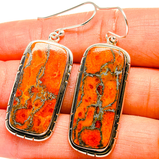 Orange Copper Composite Turquoise Earrings handcrafted by Ana Silver Co - EARR425222