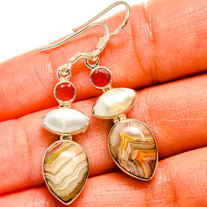 Laguna Lace Agate Earrings handcrafted by Ana Silver Co - EARR425231