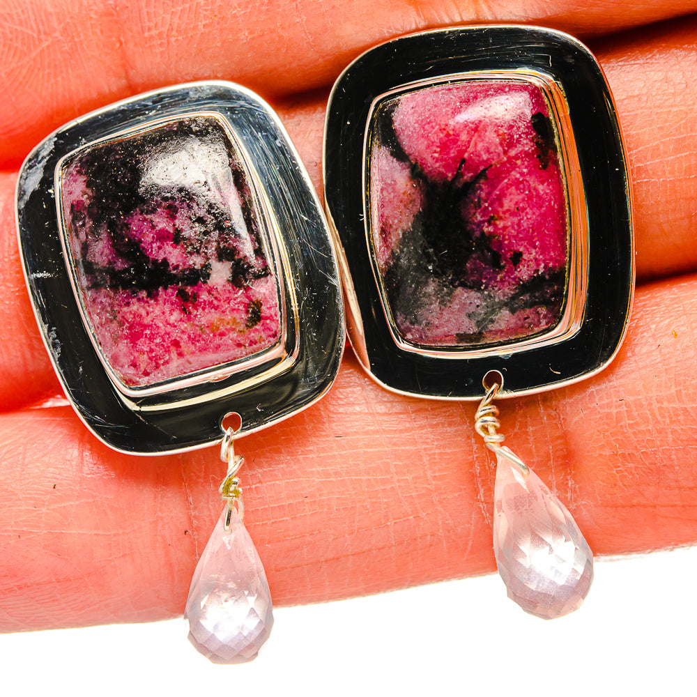 Rhodonite Earrings handcrafted by Ana Silver Co - EARR425232