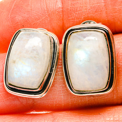 Rainbow Moonstone Earrings handcrafted by Ana Silver Co - EARR425244