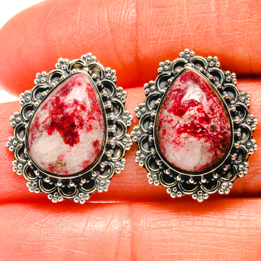 Thulite Earrings handcrafted by Ana Silver Co - EARR425254