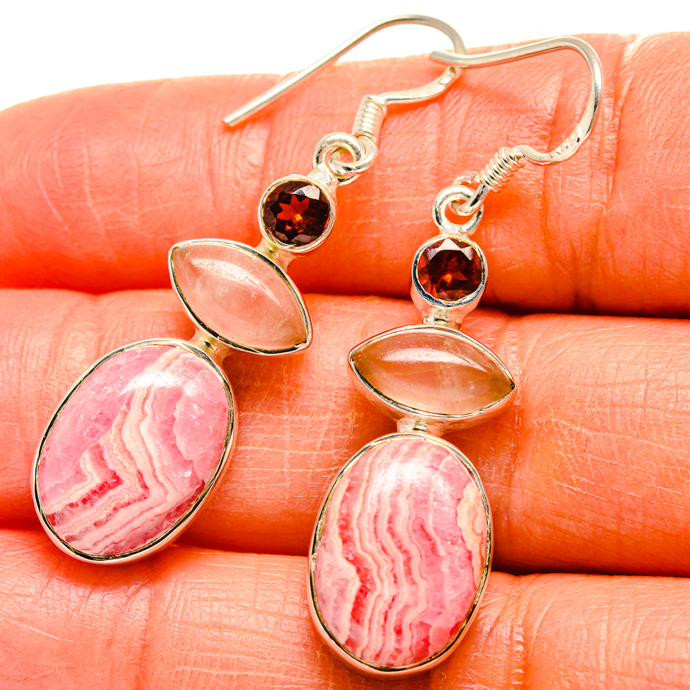 Rhodochrosite Earrings handcrafted by Ana Silver Co - EARR425256