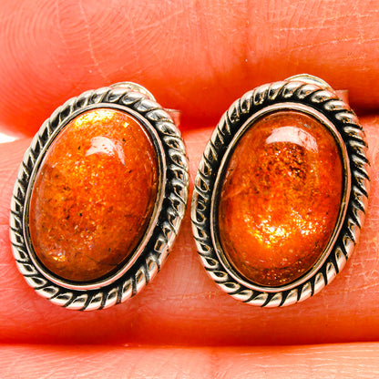 Sunstone Earrings handcrafted by Ana Silver Co - EARR425260
