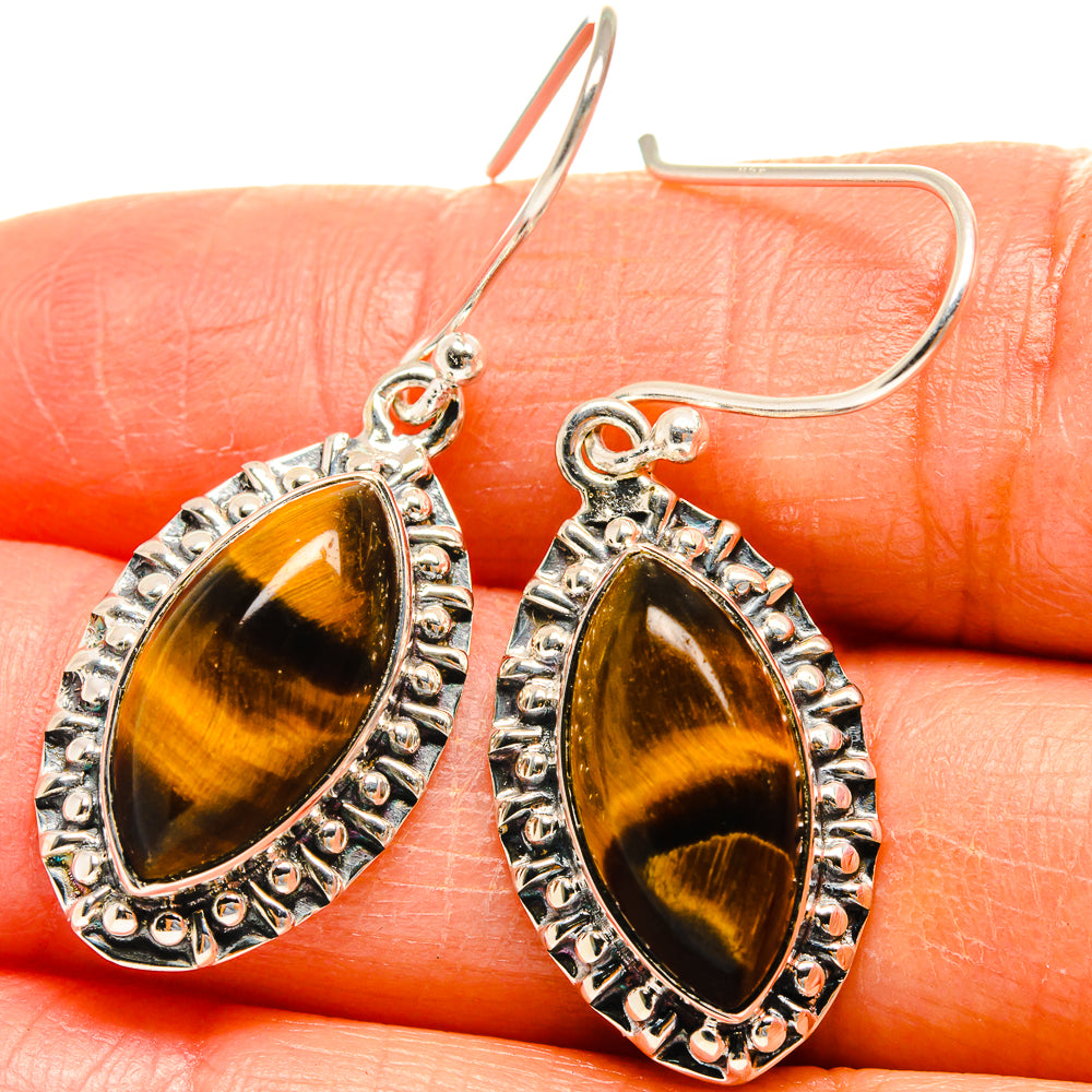 Tiger Eye Earrings handcrafted by Ana Silver Co - EARR425265