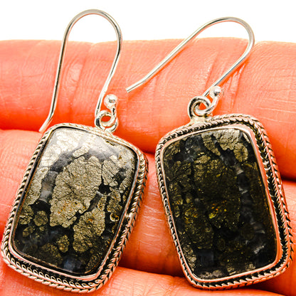 Pyrite Agate Earrings handcrafted by Ana Silver Co - EARR425266