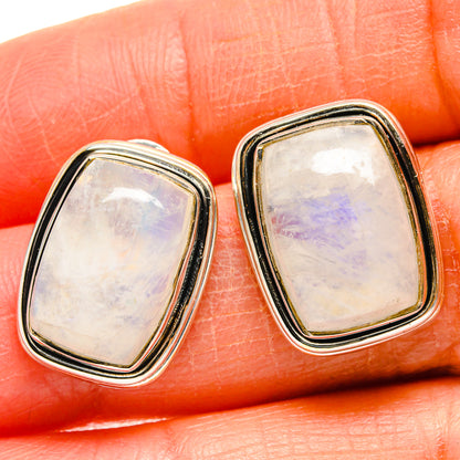 Rainbow Moonstone Earrings handcrafted by Ana Silver Co - EARR425269