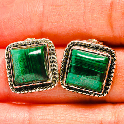 Malachite Earrings handcrafted by Ana Silver Co - EARR425272