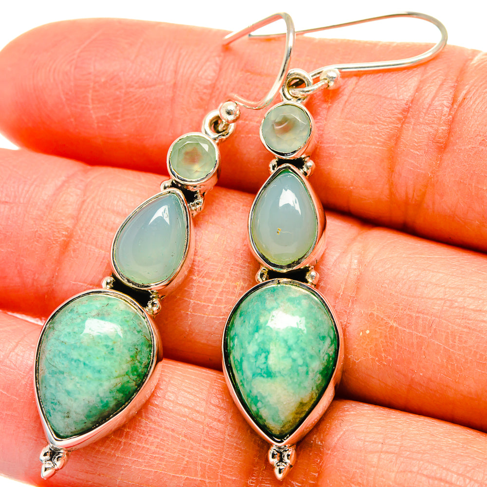 Amazonite Earrings handcrafted by Ana Silver Co - EARR425273