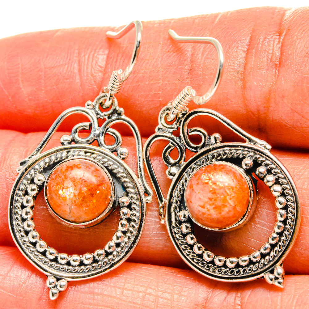 Sunstone Earrings handcrafted by Ana Silver Co - EARR425278