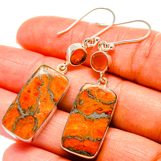 Orange Copper Composite Turquoise Earrings handcrafted by Ana Silver Co - EARR425282
