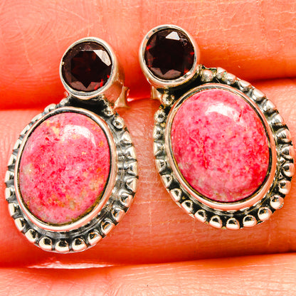 Thulite Earrings handcrafted by Ana Silver Co - EARR425294