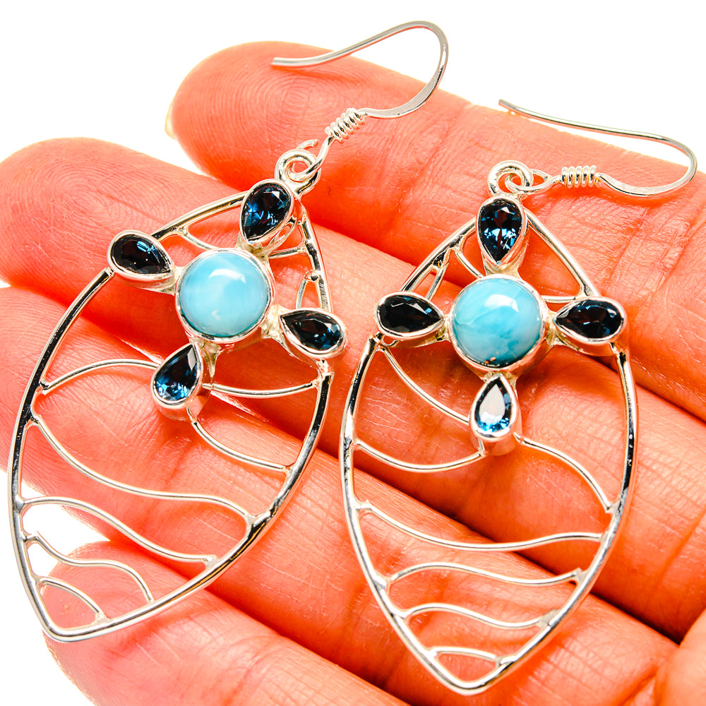 Larimar Earrings handcrafted by Ana Silver Co - EARR425305