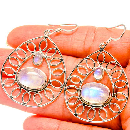 Rainbow Moonstone Earrings handcrafted by Ana Silver Co - EARR425314