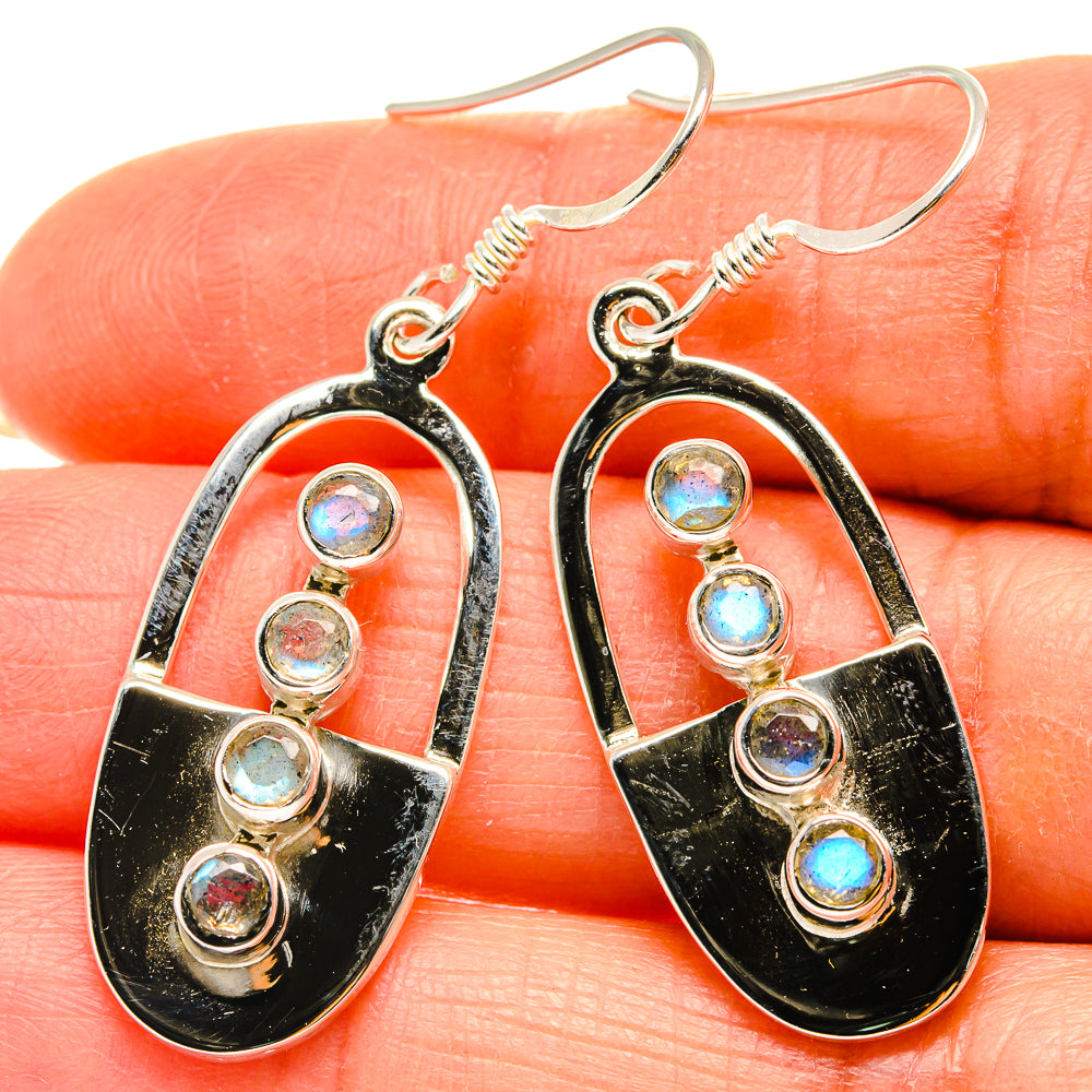 Rainbow Moonstone Earrings handcrafted by Ana Silver Co - EARR425319