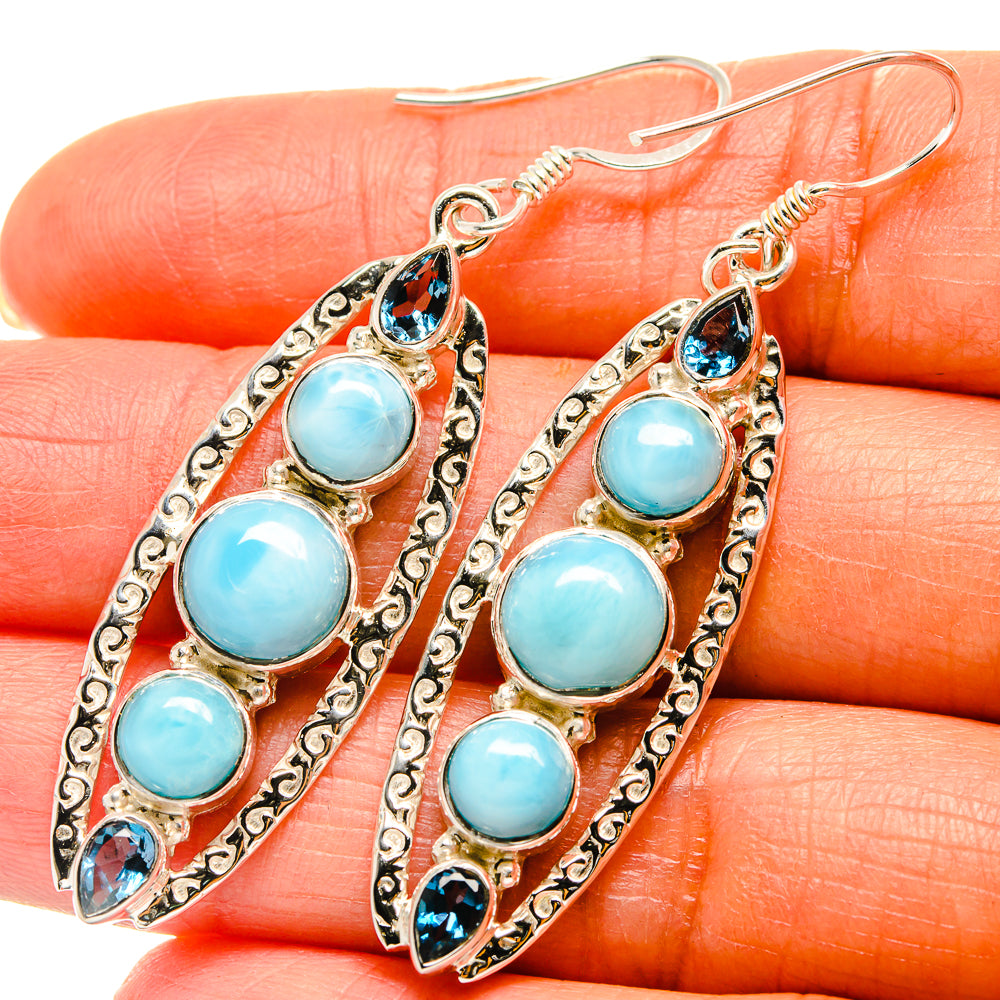 Larimar Earrings handcrafted by Ana Silver Co - EARR425335