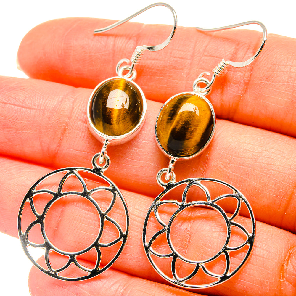 Tiger Eye Earrings handcrafted by Ana Silver Co - EARR425368