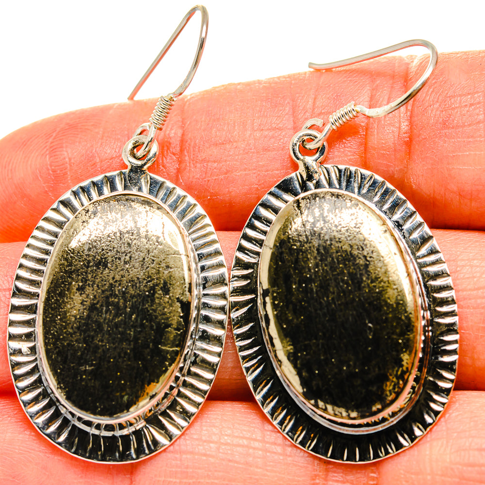 Pyrite Agate Earrings handcrafted by Ana Silver Co - EARR425388
