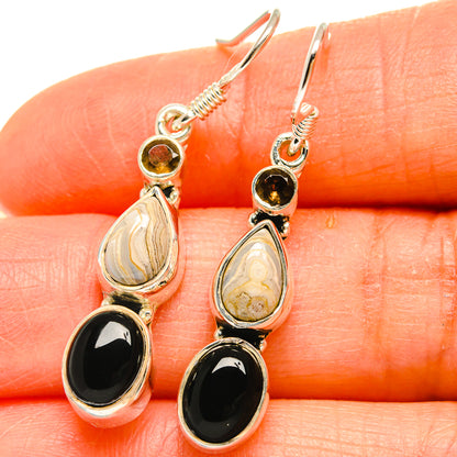 Black Onyx Earrings handcrafted by Ana Silver Co - EARR425396
