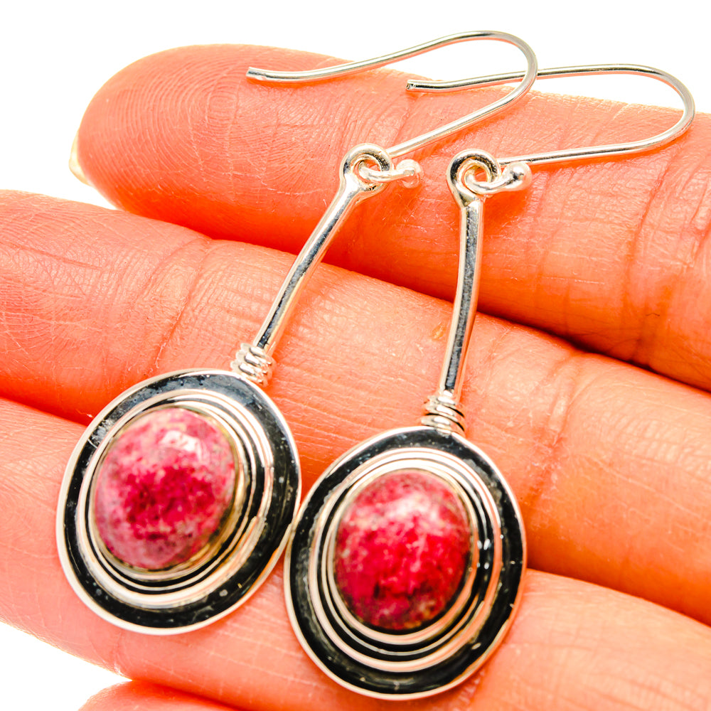 Thulite Earrings handcrafted by Ana Silver Co - EARR425397