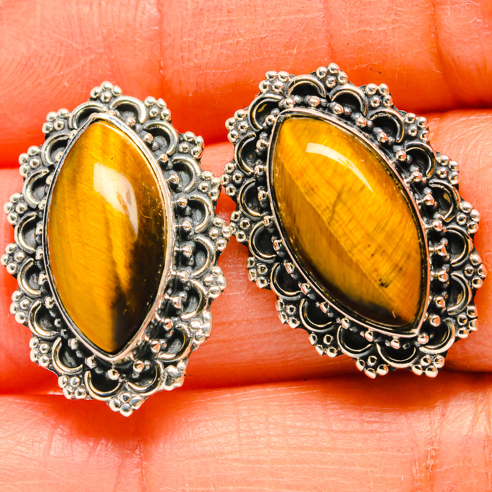 Tiger Eye Earrings handcrafted by Ana Silver Co - EARR425404