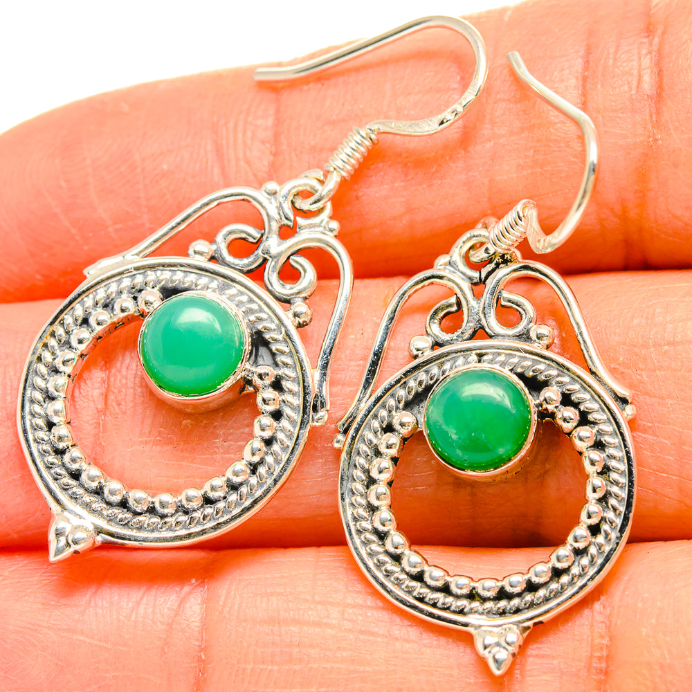 Chrysoprase Earrings handcrafted by Ana Silver Co - EARR425419
