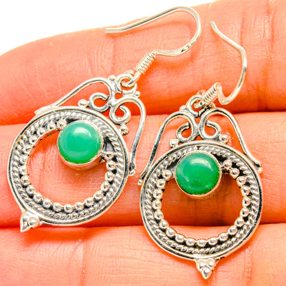 Chrysoprase Earrings handcrafted by Ana Silver Co - EARR425419
