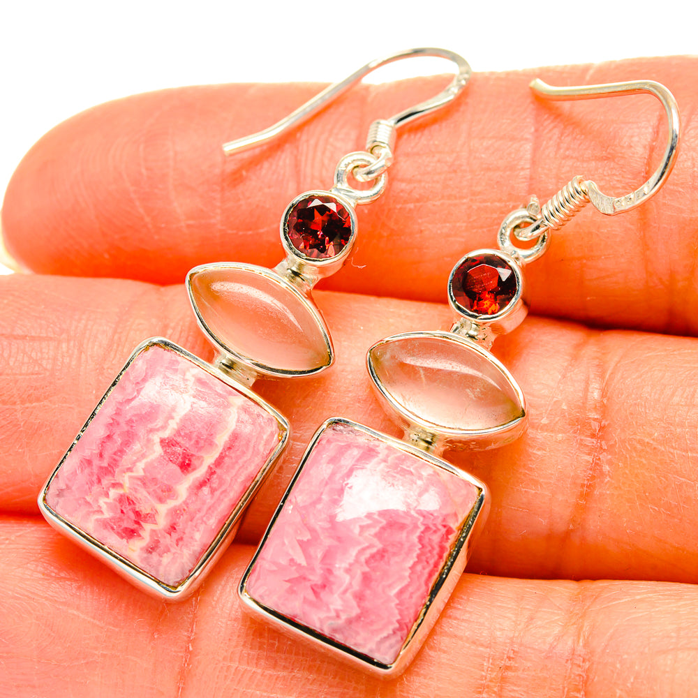 Rhodochrosite Earrings handcrafted by Ana Silver Co - EARR425420