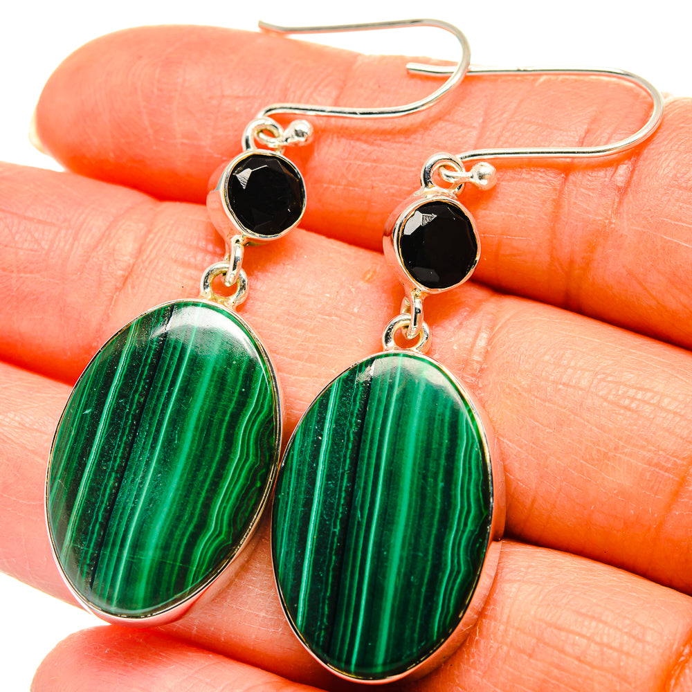 Malachite Earrings handcrafted by Ana Silver Co - EARR425422