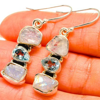Rainbow Moonstone Earrings handcrafted by Ana Silver Co - EARR425423