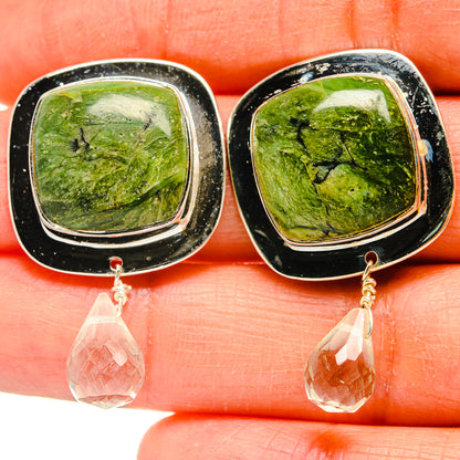 Serpentine Stone Earrings handcrafted by Ana Silver Co - EARR425424